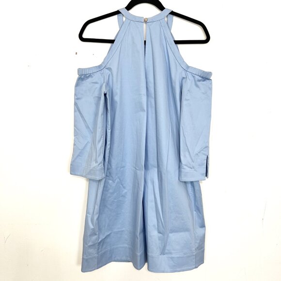 Ted Baker Light Blue Floral Embroidered Cold Shoulder Dress 2 US 6 Small - Picture 6 of 7